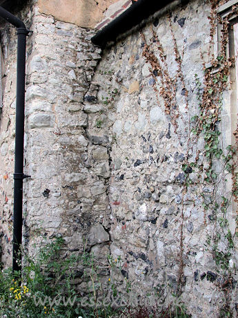 All Saints, Vange Church – The extent of the decaying fabric of the church is evident here ...