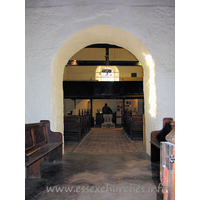 All Saints, Vange Church – Interior 3: Looking W through the chancel arch.