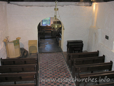 All Saints, Vange Church – The nave from the W gallery - it is interesting to compare this with the image in the "Postcards" tab.