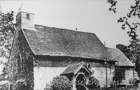All Saints, Vange Church – A copy of a picture displayed inside the church, depicting the building in it's working life.
