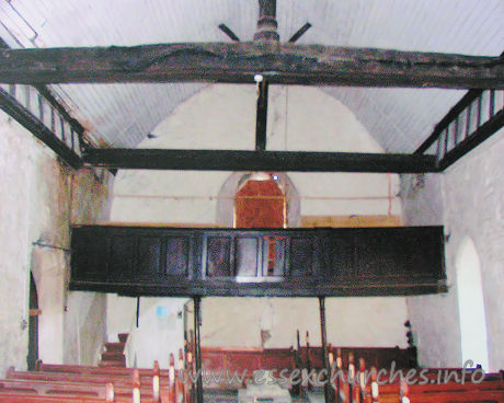 All Saints, Vange Church – The West end, before repairs commenced. Taken from a picture on display within the church.
