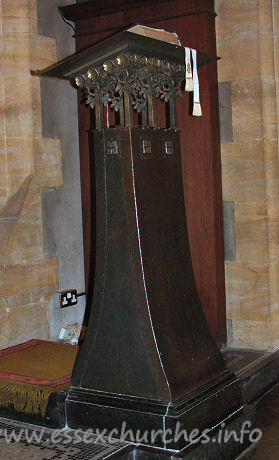 St Mary the Less, Great Warley Church – Guidebooks published by the rectors in 1911, and again in 1929 do not show the lectern (and other items) in situ, so it seems likely that these were later additions. What is known is that Evelyn Heseltine financed everything, and shunned interference, so perhaps even his resources were stretched temporarily. * * Source - Church's Website
