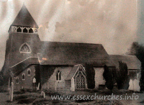 St Mary the Less, Great Warley Church – This is an image of Great Warley's old parish church. This one stood S of the A127 Southend Arterial Road. Fitch says that this church was finally demolished in 1966, whereas the label attached to this image in the church gives a date of 1970.