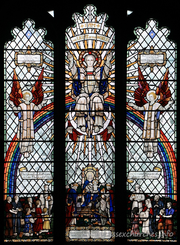 St Mary the Virgin, Prittlewell Church – In glad remembrance : Flora Caroline White - 12th January 1940; Henry George Ellery - 27th December 1944; Henry John White - 6th April 1949; Mary Hannah Ellery - 8th September 1954. I AM the LIGHT of the WORLD. With Thee is the fountain of life; in Thy light shall we see light. The Lord shall be thine everlasting light, and the days of thy mourning shall be ended. The Gentiles shall come to Thy Light and Kinds to the brightness of Thy rising.