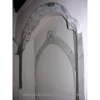 St Laurence, Blackmore Church – Interior 15: One of two blocked doorways at the E end of the S aisle. Either this, or the doorway to it's left, would have led into the cloister.