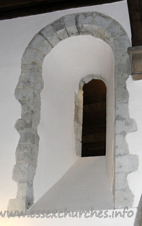 St Laurence, Blackmore Church – Original Norman upper window in the N wall of the nave (W end).