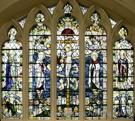St Margaret, Barking Church – The North chapel East window depicts St Erkenwald, bishop of Barking 675-693 AD in the left-hand light, and St Cedd Abbas in the right-hand light.