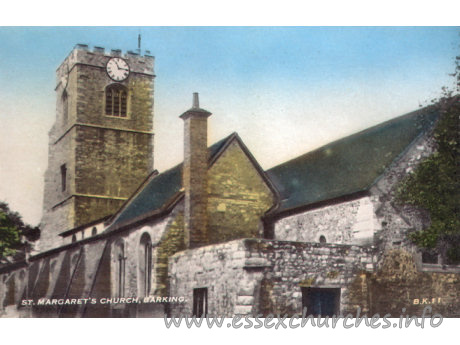 St Margaret, Barking Church – Postcard by Cranley Commercial Calendars, Ilford, Essex.