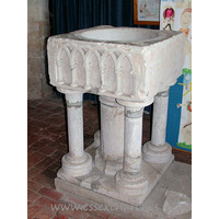 St Nicholas, Canewdon Church – Miscellaneous 1: This font originally resided in St Mary's, Shopland. It was moved here after St Mary's was demolished, following extensive damage during the Second World War.