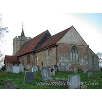 St Peter & St Paul, Hockley Church – Exterior 1: This shot from the East clearly shows the slope immediately to the east of the church.