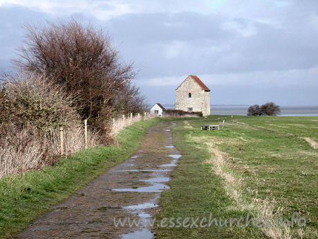 St Peter-on-the-Wall, Bradwell-juxta-Mare Church – From being disappointed that the weather was being so yucky, my mood changed very quickly. The sky seemed determined to be special, and I was soon treated to one of those gloomy skies ahead with the sun shining brightly from behind me.