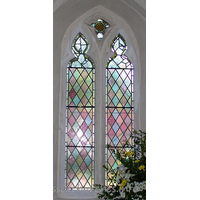 St Mary the Virgin, North Shoebury Church – Stained Glass 2: This Y-traceried and cusped window is from around 1300.