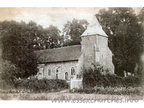 St Mary the Virgin, North Shoebury Church – Postcard - Published by H.J. Adey, Shoeburyness
