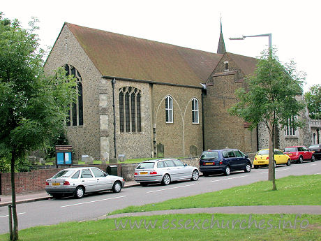 Holy Trinity, Southchurch Church – The original Norman south doorway, now protected from the elements by a wooden porch.