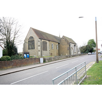 Holy Trinity, Southchurch Church – Exterior 7: This image shows the further extension by F.C. Eden, between 1931 and 1932, when the chancel was extended eastwards. This greatly extended the length of the church, but it is clear from the yellow brickwork that further enlargement was planned, but never achieved.