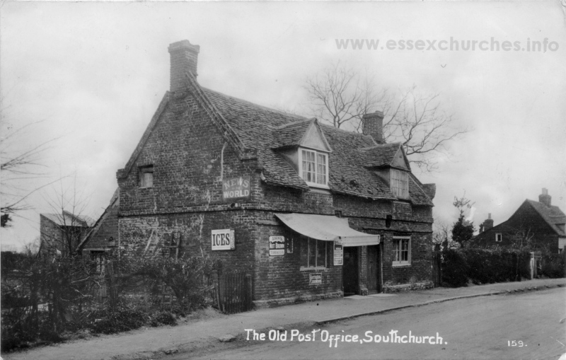 Holy Trinity, Southchurch Church – Not strictly related to Holy Trinity, Southchurch - but this post office did once stand directly opposite the church. It was demolished to make way for the new trams, in the early 20th century. It's foundations would likely be partially under the westbound A13, and partially under the grassed central reservation.
