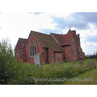 All Saints, East Horndon Church – Exterior 2: Here we see the church from the NE, with my fiancee, Julie, examining the exterior windows.