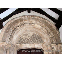 St Giles & All Saints, Orsett Church – Exterior 4: The ornate Norman arch above the S doorway.