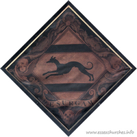 St Giles & All Saints, Orsett Church – Hatchment 7: Unidentified hatchment. Details taken from Hatchments in Britain: 6, Edited by Peter Summers