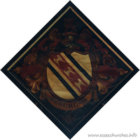 St Giles & All Saints, Orsett Church – Hatchment 9: Probably for William Wingfield, who inherited the estates of the manor of Orsett in 1849. He died at Sherborne in 1859. Details taken from Hatchments in Britain: 6, Edited by Peter Summers