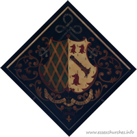 St Giles & All Saints, Orsett Church – Hatchment 14: For Violet Frances Elizabeth, daughter of Sir William Houldsworth, 1st Bt., who married 1900, as his first wife, Colonel Francis Henry Douglas Charlton Whitmore, and died 13 June 1927. Details taken from Hatchments in Britain: 6, Edited by Peter Summers