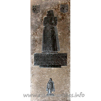 All Saints, Little Canfield Church – Miscellaneous 2: Here lyeth the bodie of Ann, Daughter of John? Wiseman of Felsted in the Countye of Essex Esquire, who was first maried to William Fytche Esquire, sometyme Lord of this Parrishe, by whome she had three sonnes, Thomas, William and Francis, after whose death, she was maried to Raphe Pudsey of Greyse Inn Esquire. She dies the third daye of December Anno 1593.