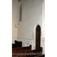 St Botolph, Beauchamp Roding Church – Interior 5: With all the other restrictions imposed by the EC, and the Labour Nanny State, I'm surprised that churches have not been forced to cover up these rood stair access doors with wire meshing or something. I'm glad they haven't.