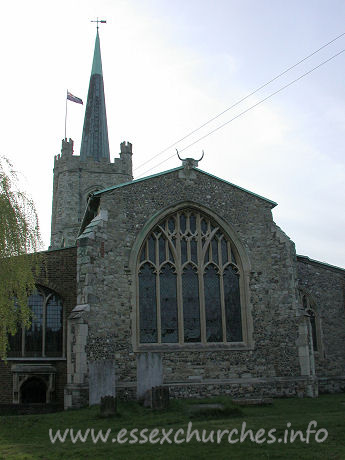 St Andrew, Hornchurch Church – The E wall of the chancel.