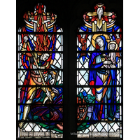 St Mary the Virgin, Little Wakering Church – Stained Glass 7: To the glory of God & in memory of Robert Thomas Shea M.A. - vicar of Little Wakering 1886 - 1924? - also of his wife Constance died 1935.