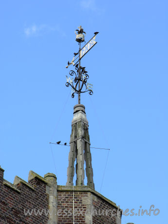St Michael, Thorpe Le Soken Church – This weather-vane is clearly dated 1902.