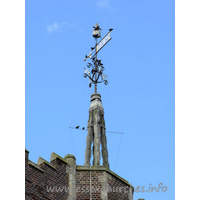 St Michael, Thorpe Le Soken Church – Exterior 7: This weather-vane is clearly dated 1902.