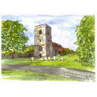 St Mary, Elsenham Church – Postcard 1: This image represents a prize which was offered by the church for a raffle in aid of the church repair fund.