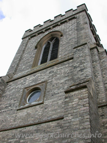 St Germain, Bobbingworth Church – The tower, of white brick, was completed in 1841.