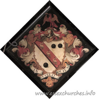 St Germain, Bobbingworth Church – Hatchment 3: For John Clarke, who married Elizabeth, daughter of Sir R. Haddock, and died 1726. Details taken from Hatchments in Britain: 6, Edited by Peter Summers