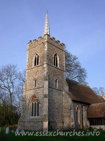 St Edmund, Abbess Roding Church – The W tower is also a result of the 1867 restoration.