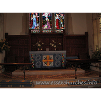 St Edmund, Abbess Roding Church – Interior 2: The chancel and altar.