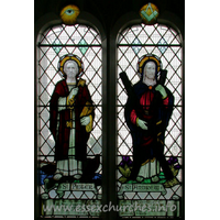 St Catherine, Wickford Church – Stained Glass 6: This window in the south wall depicts St Peter and St Andrew, and is dedicated to Joseph Leete. He was a Churchwarden and a benefactor to the church. He provided, amongst other things, acetylene for the church's lighting plant (before the arrival of electricity).