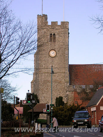 Holy Trinity, Rayleigh Church – The west tower, viewed from the south.