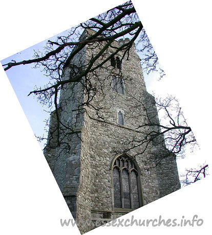 Holy Trinity, Rayleigh Church – The west tower dates from the fifteenth century, and has diagonal buttresses and a higher stair turret.