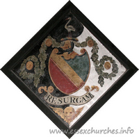 St Peter, Paglesham Church – Hatchment 1: For John Massu, or Langtons, Hornchurch and Paglesham, died 18 December 1807, aged 49. Details taken from Hatchments in Britain: 6, Edited by Peter Summers