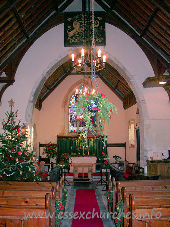 St Peter, Paglesham Church – A beautiful church. And, fortunately for me, it was open when I visited. This pointed arch may once have been a semi-circular Norman chancel arch. Above can be seen the Royal Arms of George III, in their original position.