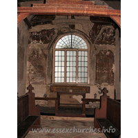 St Mary, Mundon Church – Interior 2: The chancel. Currently (July 2005), the church is closed to all visitors, due to the movements of the foundations. Even when I visited, the most precarious feeling place to be standing was in the chancel. Some of the cracks in the roof were looking rather monstrous. Despite feeling a little unsafe though, Mundon St Mary just draws you in further and further.