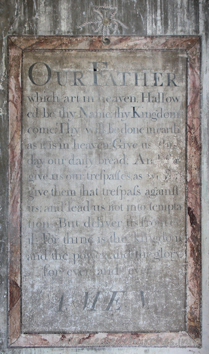 St Mary, Mundon Church – A wall painting of The Lord's Prayer.