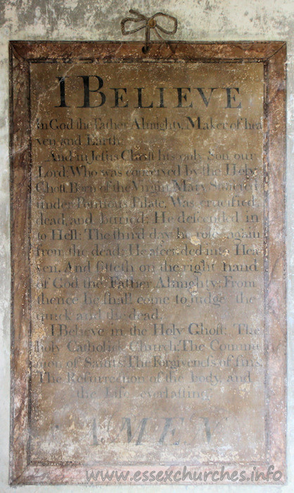 St Mary, Mundon Church – A wall painting of "I believe ...".