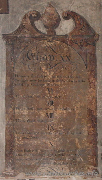 St Mary, Mundon Church – Commandments 6-10, from the right-hand side of the altar.