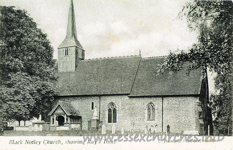 St Peter & St Paul, Black Notley Church – Black Notley Church, showing Ray's Tomb. C. Joscelyne, Publisher, Braintree.