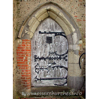 St Mary, Buttsbury Church – Exterior 3: The N door proudly displays some wonderful medieval metalwork, with some dating from C13.