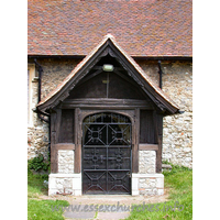 Holy Cross, Basildon Church – Exterior 5: The plain porch dates from C15.