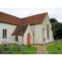 St Lawrence, Bradfield Church – Exterior 5: The exterior of the S transept. To the left can be seen the renewed paired-lancet windows, indicating that the nave is C13.