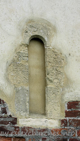 All Saints, Wrabness Church – Remains of a Norman window in the N wall of the chancel.
